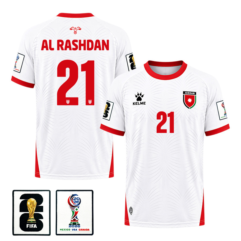 Nizar Al Rashdan 21 Jordan 2026 Home Jersey – White, Men – Jersey Teams