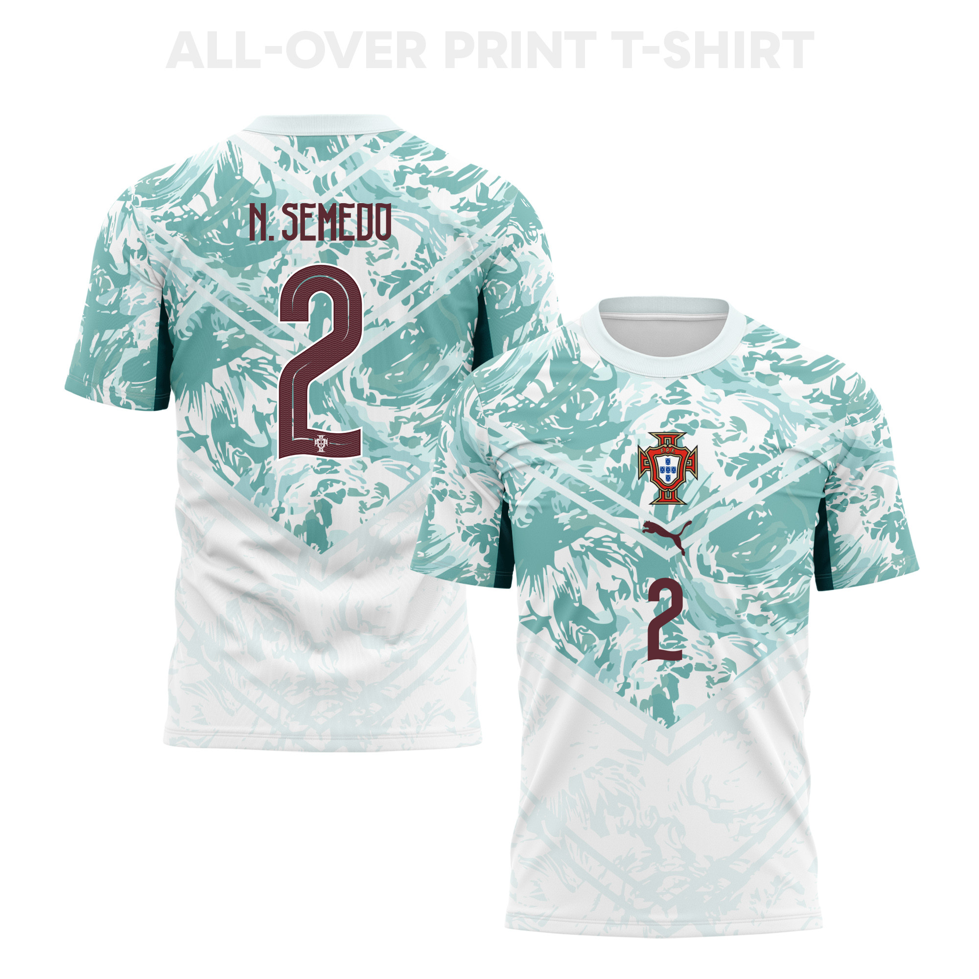 Nélson Semedo 2 Portugal 2026 Away 3D T-Shirt Fully Printed – Unisex, White - Jersey Teams