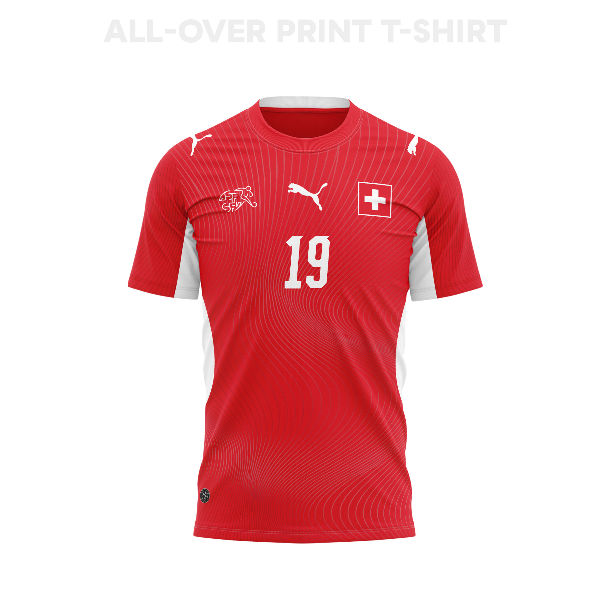 Noah Okafor 19 Youth Switzerland 2026 Home 3D T-shirt Fully Printed – Red - Jersey Teams