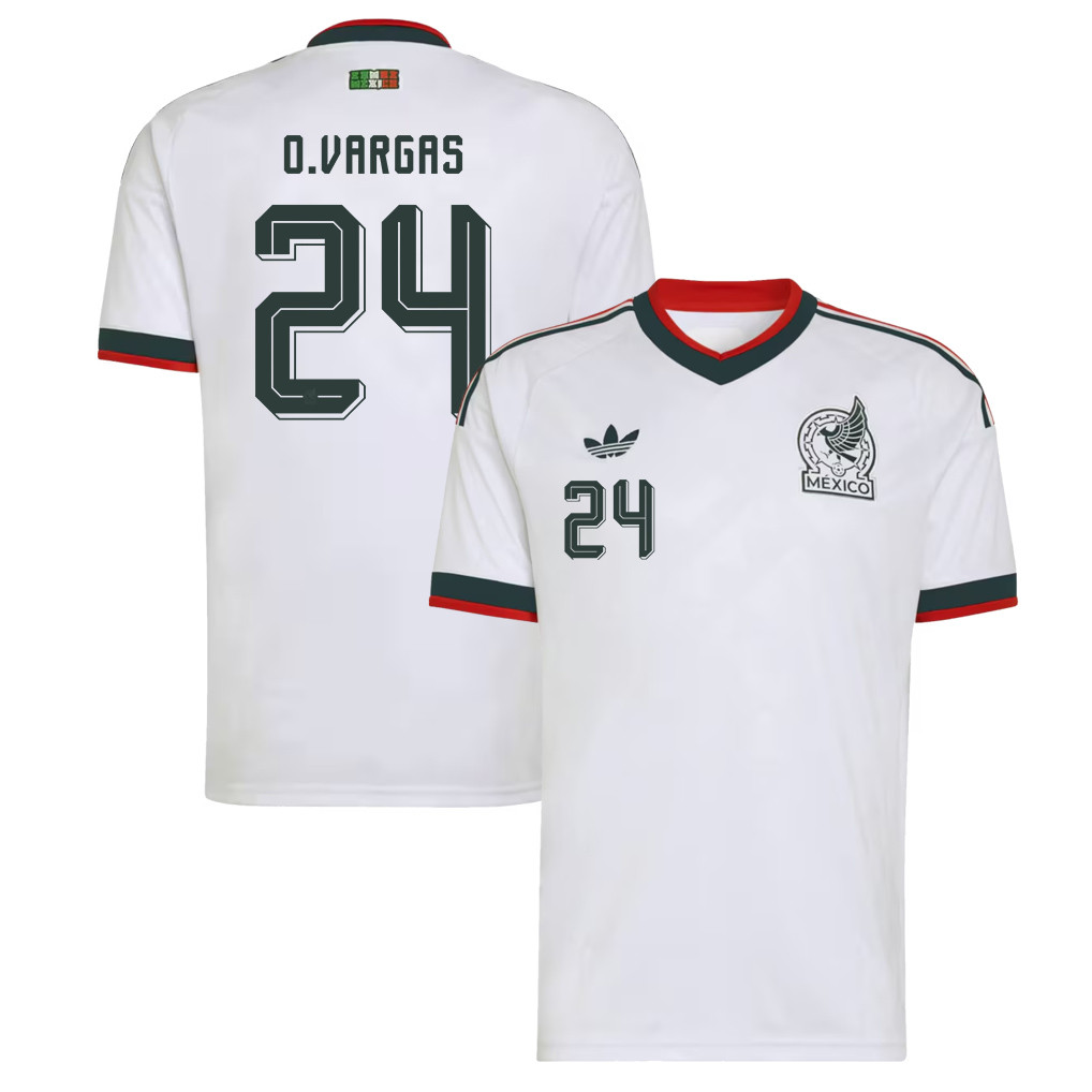 Obed Vargas 24 Mexico National Team 2026 Away Jersey - White, Men - Jersey Teams