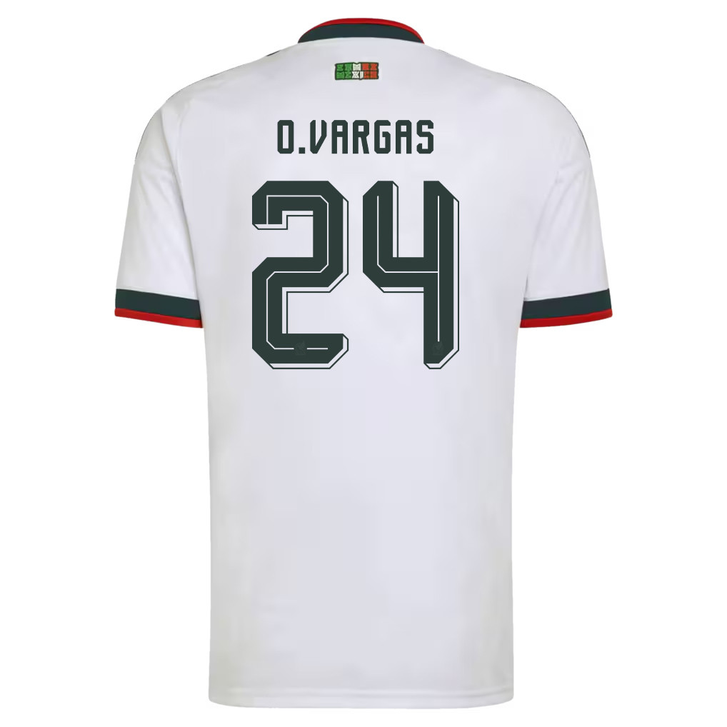 Obed Vargas 24 Mexico National Team 2026 x World Cup Patch Away Jersey - White, Men - Jersey Teams