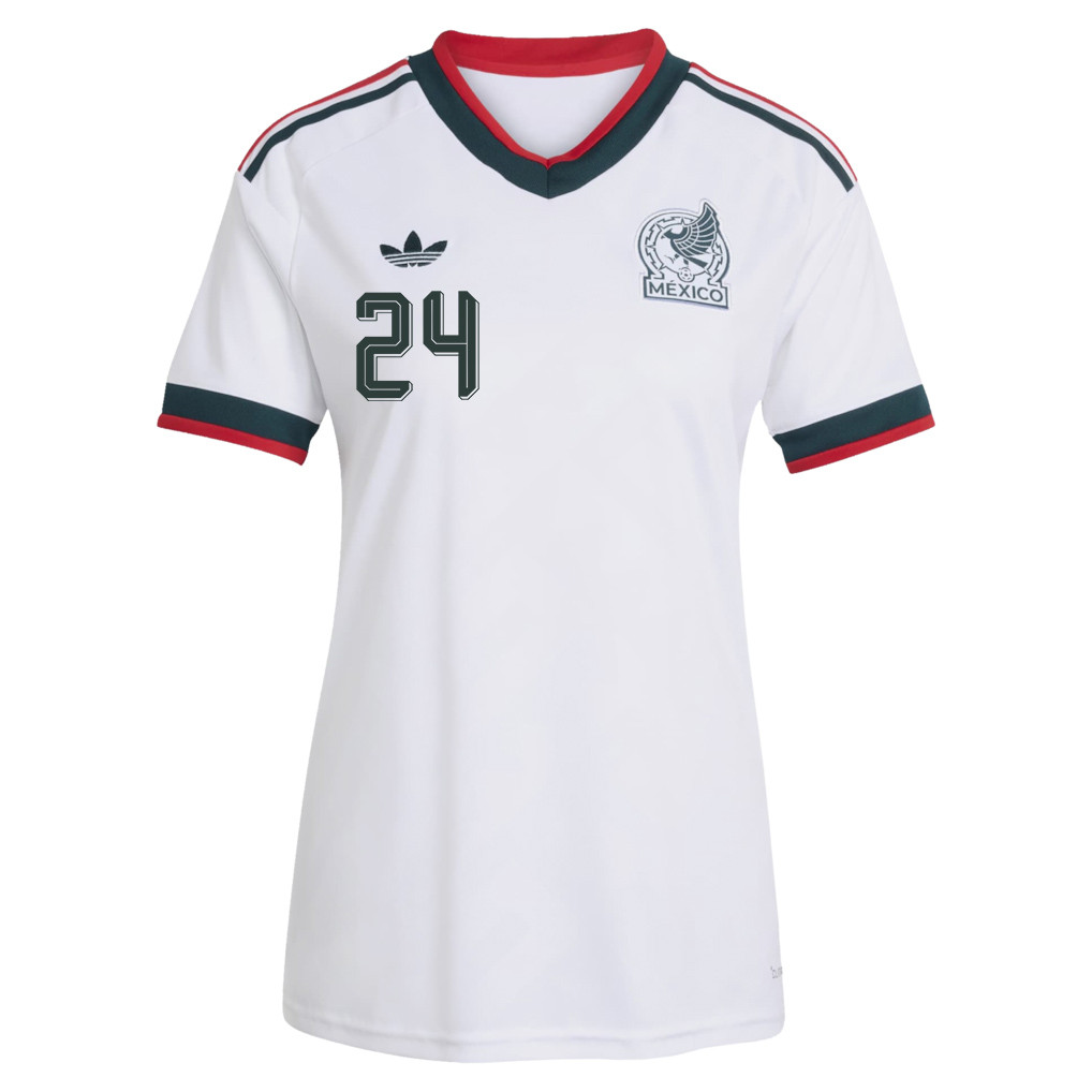 Obed Vargas 24 Women's Mexico National Team 2026 Away Jersey - White - Jersey Teams