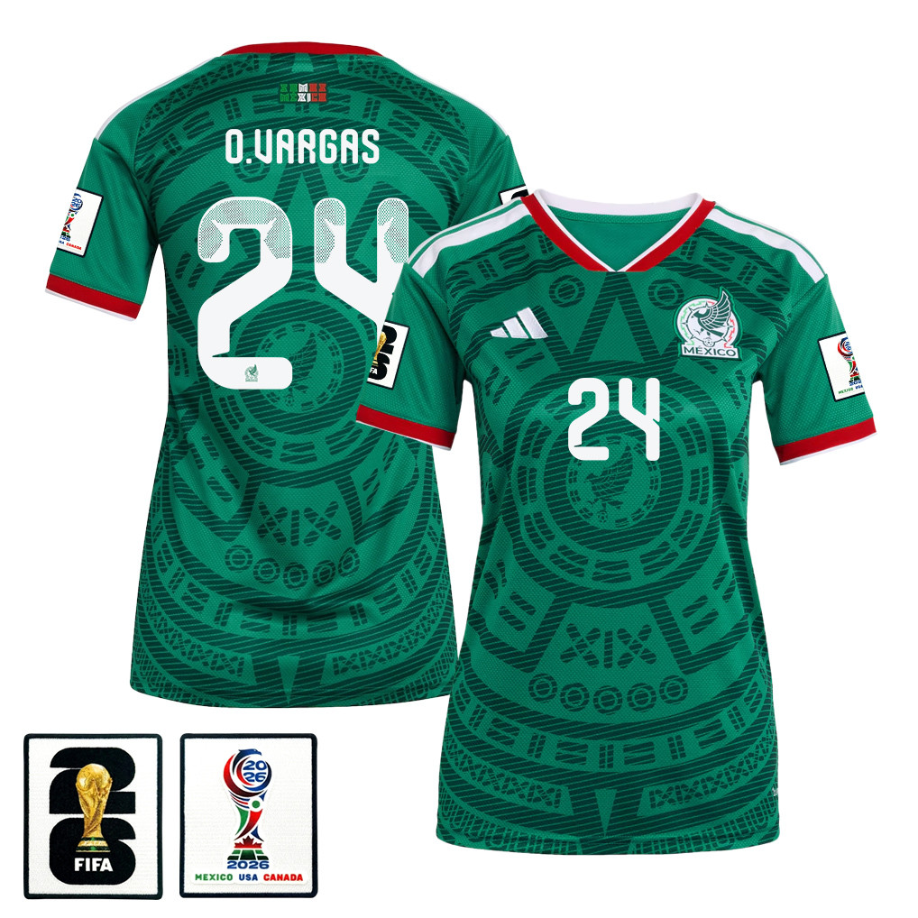 Obed Vargas 24 Women's Mexico National Team 2026 Home Jersey - Green - Jersey Teams