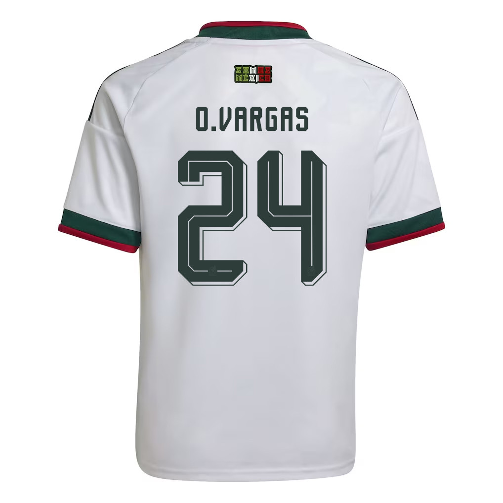 Obed Vargas 24 Youth Mexico National Team 2026 Away Jersey - White - Jersey Teams