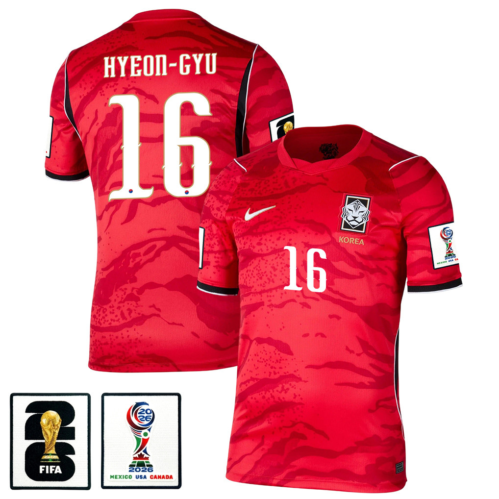 Oh Hyeon-gyu 16 South Korea National Team 2026 x World Cup Patch Home Jersey - Red, Men - Jersey Teams