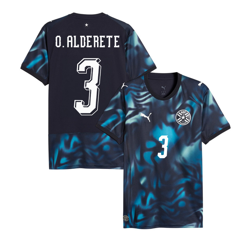 Omar Alderete 3 Paraguay National Team 2026 Away Jersey - Navy, Men - Jersey Teams