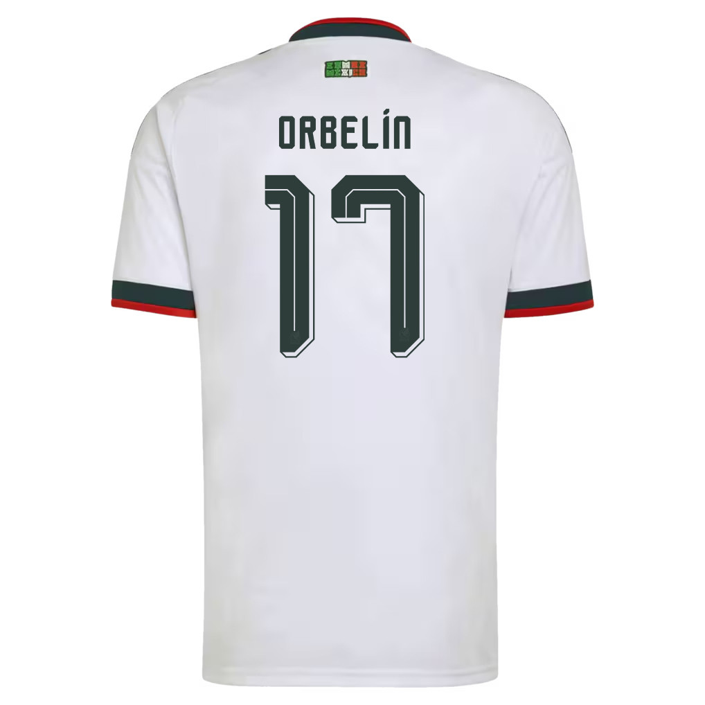 Orbelín Pineda 17 Mexico National Team 2026 Away Jersey - White, Men - Jersey Teams
