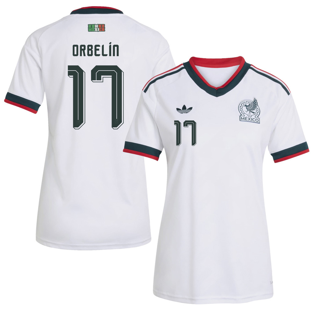 Orbelín Pineda 17 Women's Mexico National Team 2026 Away Jersey - White - Jersey Teams