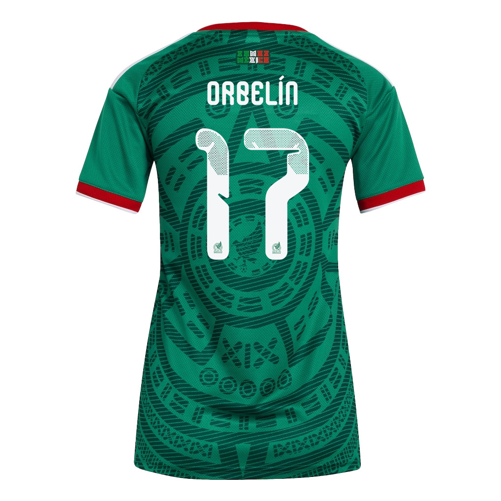 Orbelín Pineda 17 Women's Mexico National Team 2026 Home Jersey - Green - Jersey Teams