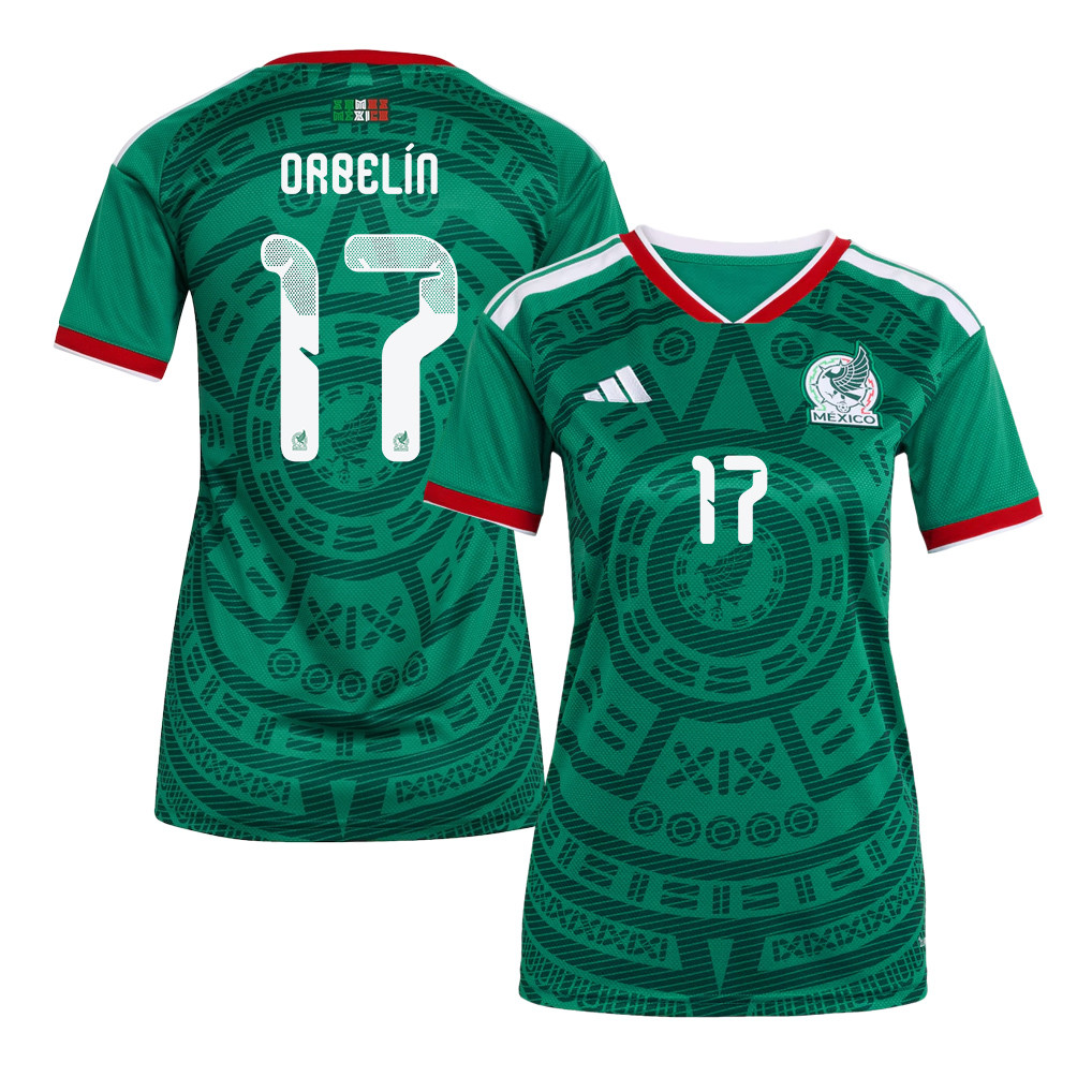 Orbelín Pineda 17 Women's Mexico National Team 2026 Home Jersey - Green - Jersey Teams