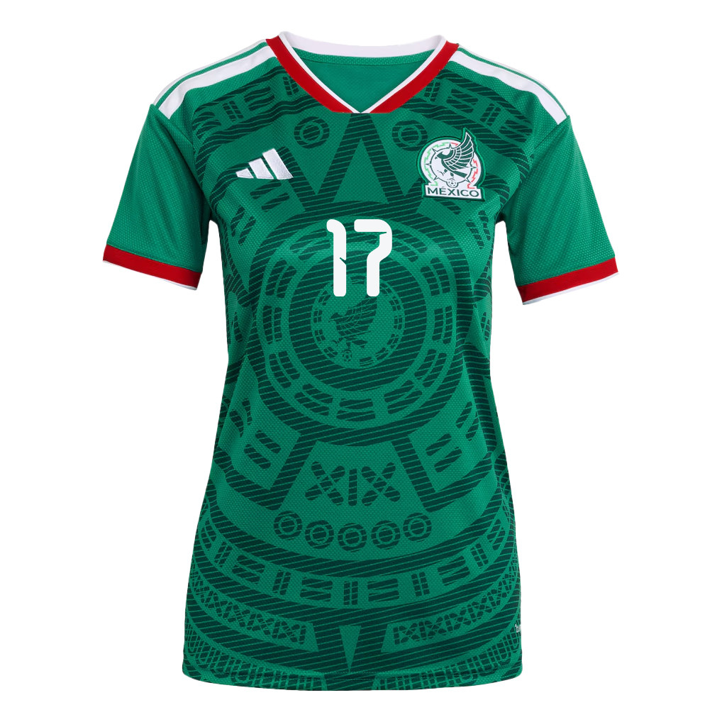 Orbelín Pineda 17 Women's Mexico National Team 2026 Home Jersey - Green - Jersey Teams