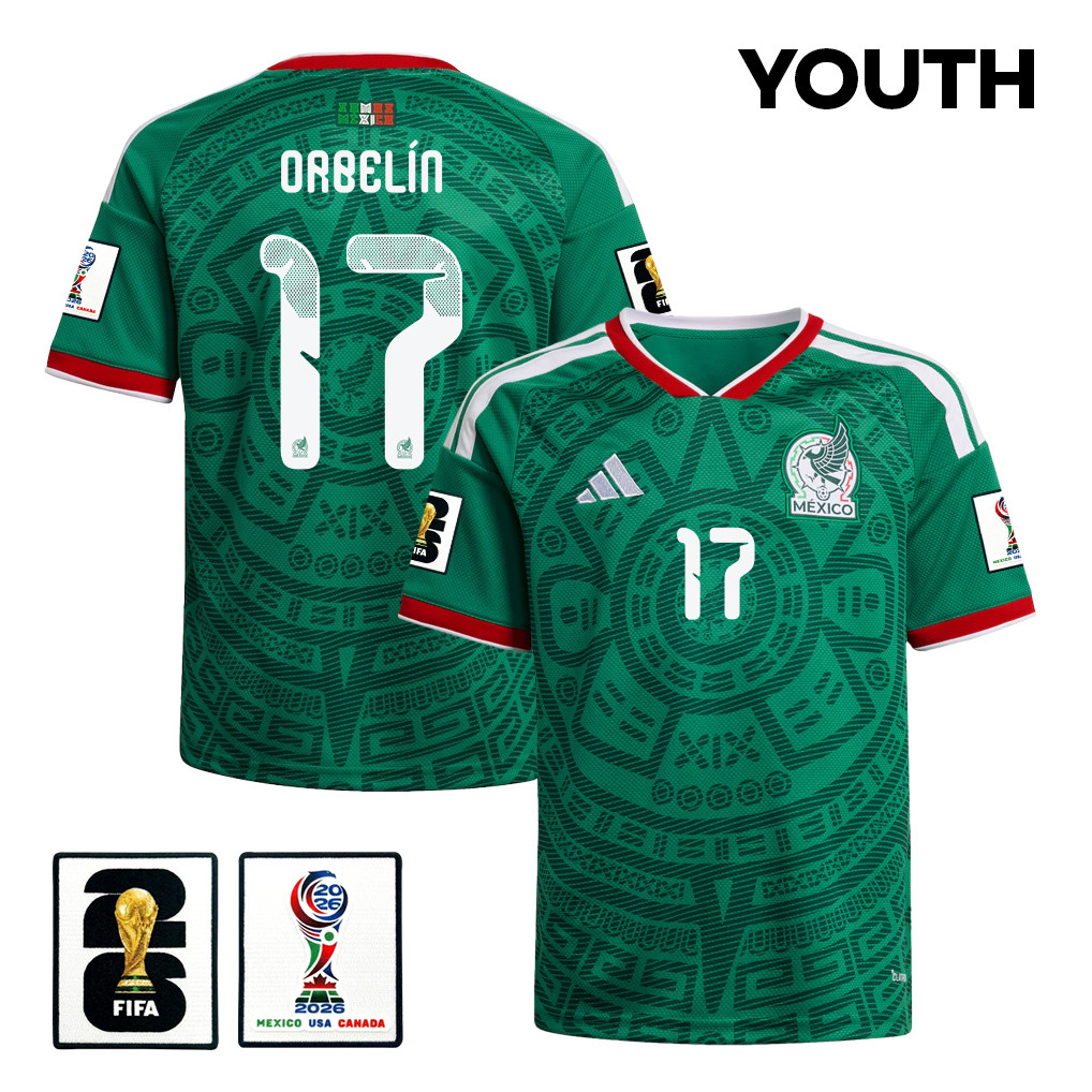 Orbelín Pineda 17 Youth Mexico National Team 2026 Home Jersey - Green - Jersey Teams