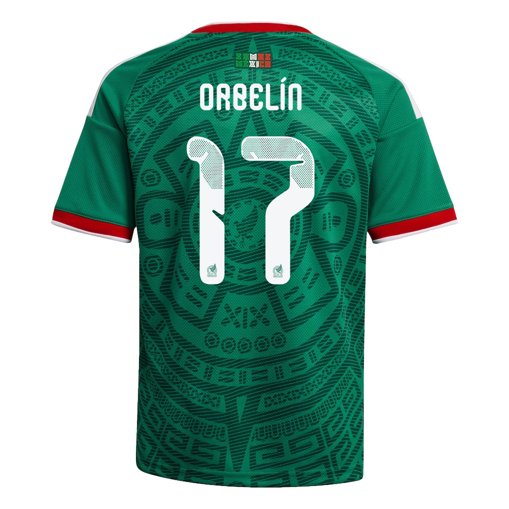 Orbelín Pineda 17 Youth Mexico National Team 2026 Home Jersey - Green - Jersey Teams