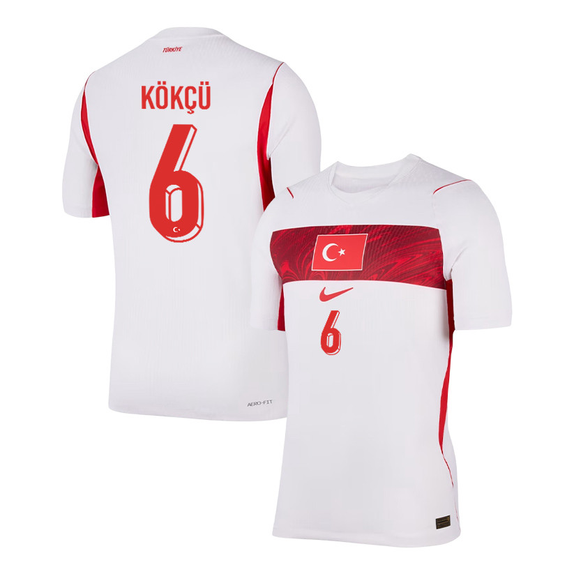 Orkun Kokcu 6 Turkey National Team 2026 Away Jersey - White, Men - Jersey Teams