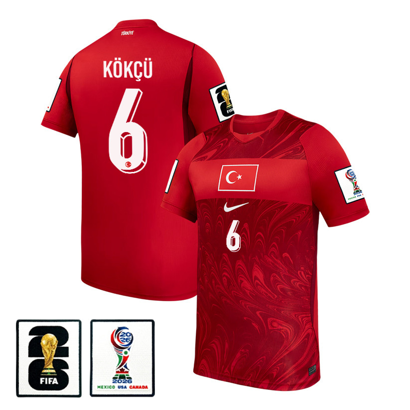 Orkun Kokcu 6 Turkey National Team 2026 Home Jersey - Red, Men - Jersey Teams