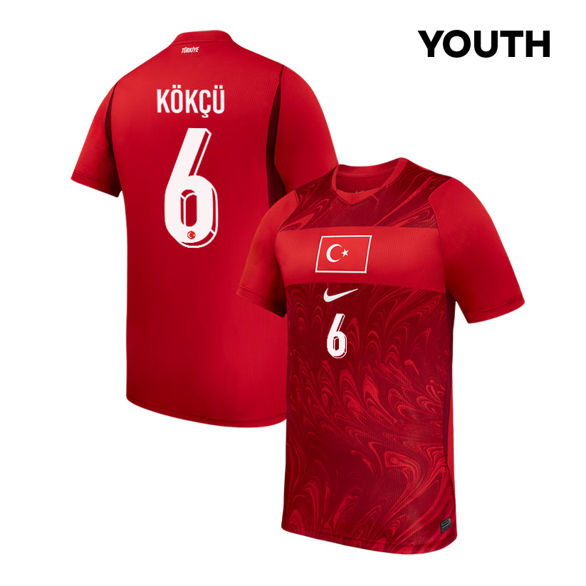 Orkun Kokcu 6 Youth Turkey National Team 2026 Home Jersey - Red - Jersey Teams