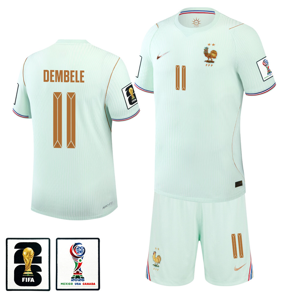 Ousmane Dembélé 11 France 2026 Away Men Jersey & Shorts Set – Green – Jersey Teams