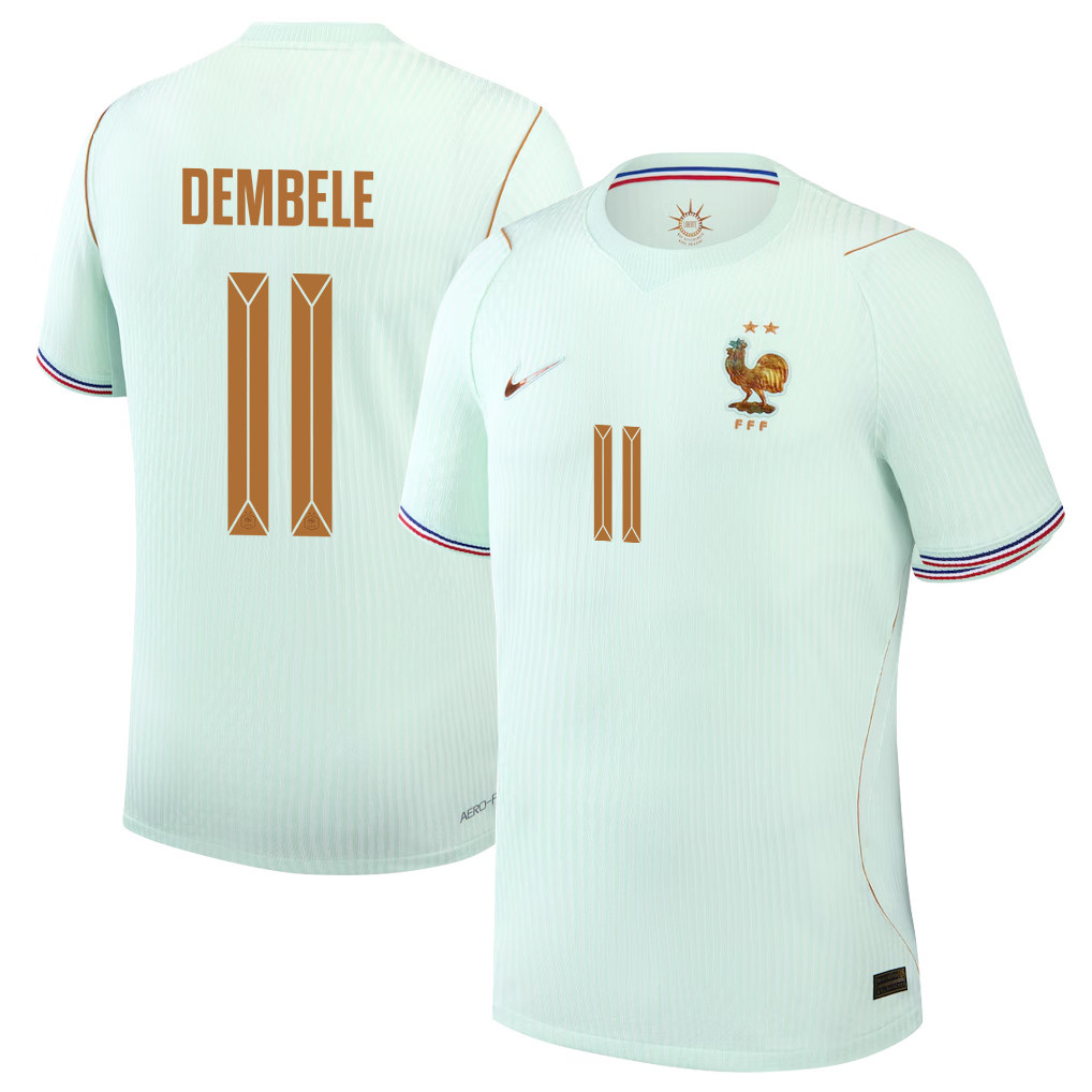 Ousmane Dembélé 11 France National Team 2026 Away Jersey - Green, Men - Jersey Teams