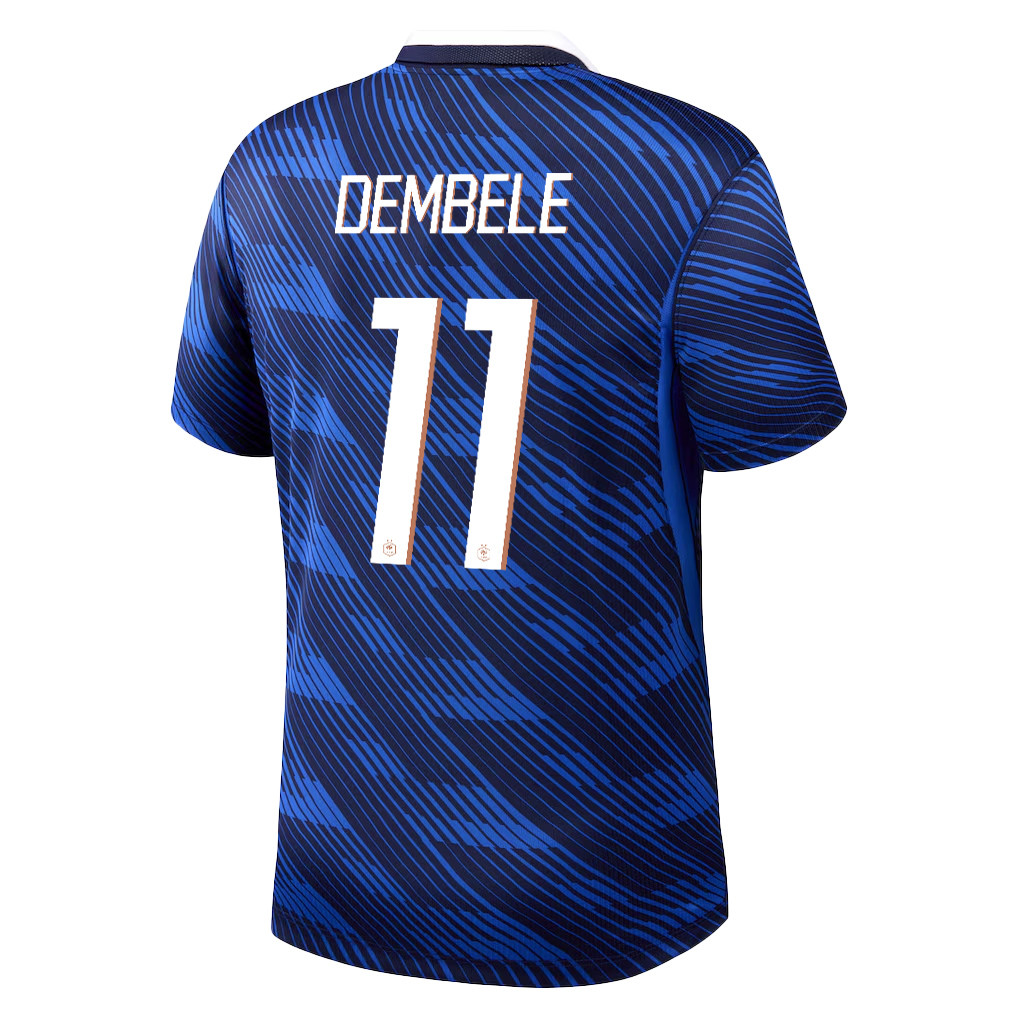Ousmane Dembélé 11 France National Team 2026 x World Cup Patch Home Jersey - Blue, Men - Jersey Teams