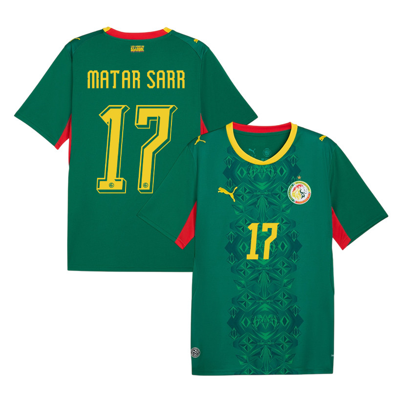 Pape Matar Sarr 17 Senegal National Team 2026 Away Jersey - Green, Men - Jersey Teams