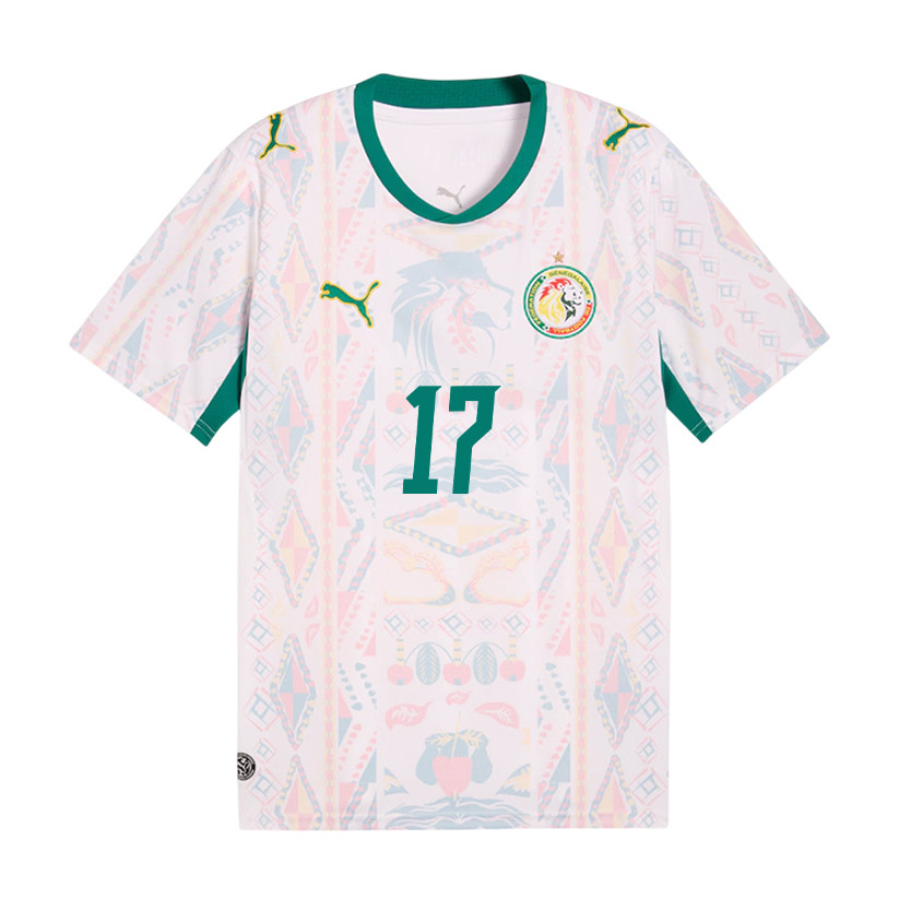 Pape Matar Sarr 17 Senegal National Team 2026 Home Jersey - Men, White - Jersey Teams