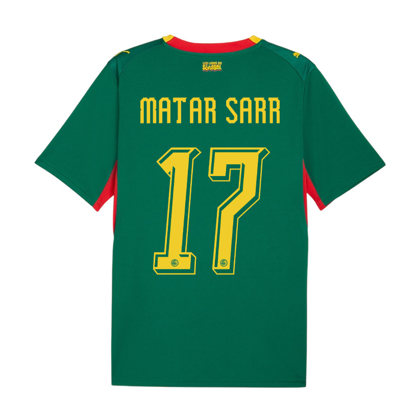 Pape Matar Sarr 17 Senegal National Team 2026 x World Cup Patch Away Jersey - Green, Men - Jersey Teams