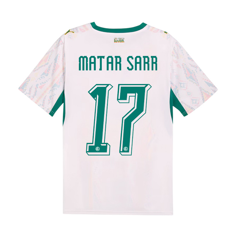 Pape Matar Sarr 17 Senegal National Team 2026 x World Cup Patch Home Jersey - Men, White - Jersey Teams