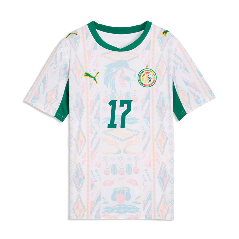 Pape Matar Sarr 17 Youth Senegal National Team 2026 Home Jersey - White - Jersey Teams