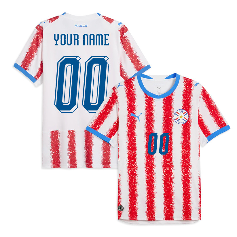 Paraguay National Team 2026 Personalized Home Jersey - White/Red, Men - Jersey Teams