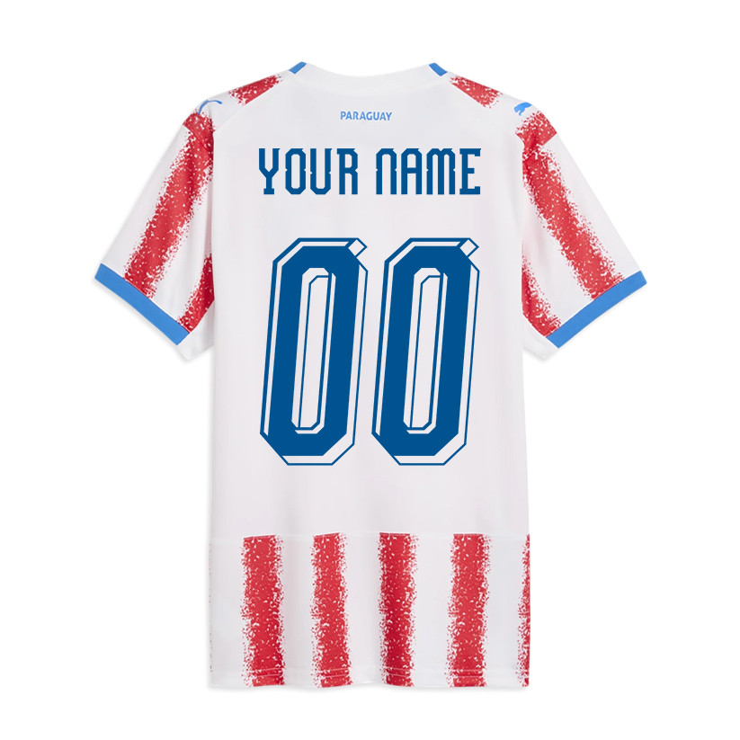 Paraguay National Team 2026 Youth Home Jersey - Personalized - White/Red - Jersey Teams