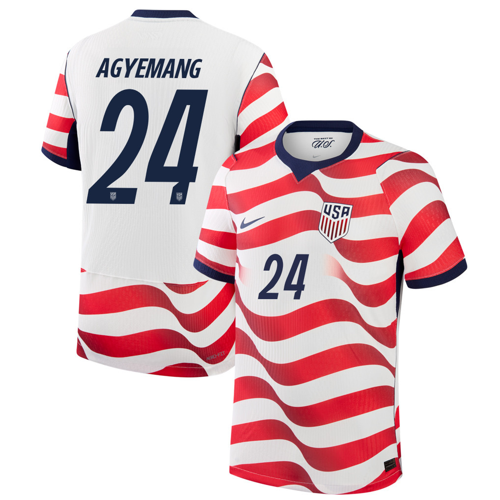 Patrick Agyemang 24 USMNT 2026 Home Match Jersey - White, Men - Jersey Teams