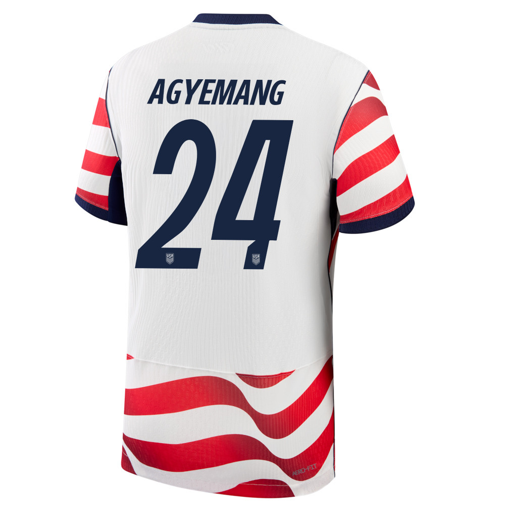 Patrick Agyemang 24 USMNT 2026 Home Match Jersey - White, Men - Jersey Teams