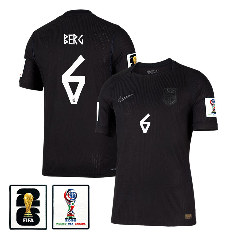 Patrick Berg 6 Norway National Team 2026 Away Jersey - Black, Men - Jersey Teams