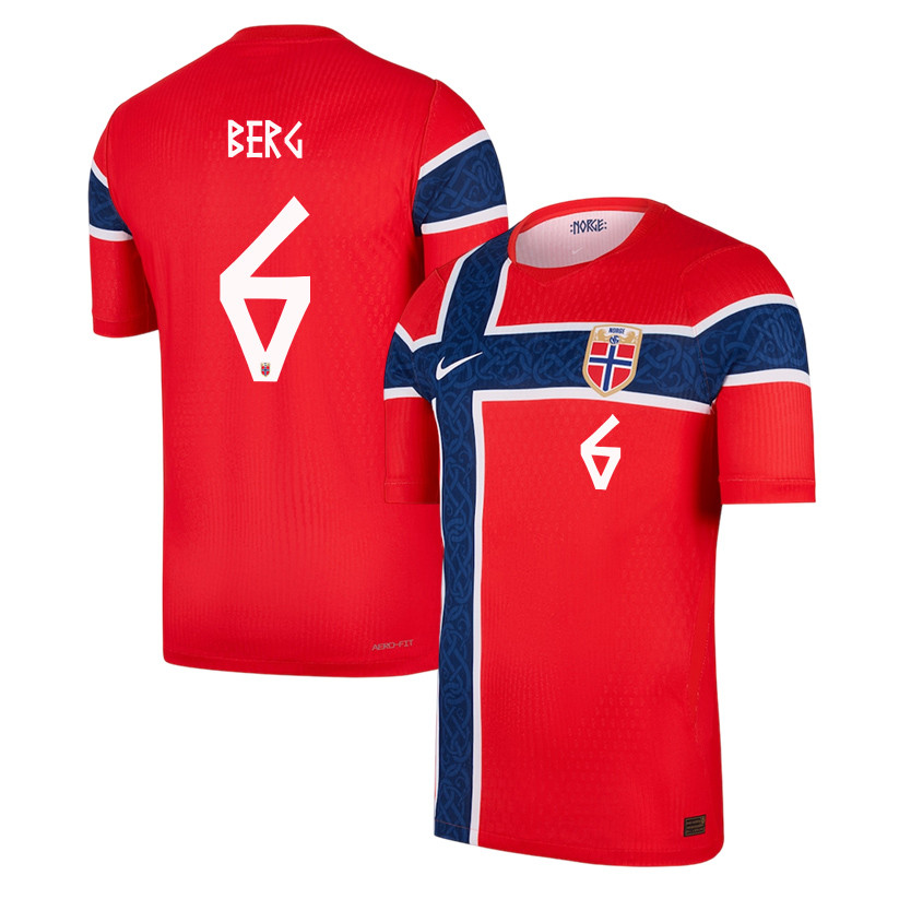 Patrick Berg 6 Norway National Team 2026 Home Jersey - Red, Men - Jersey Teams