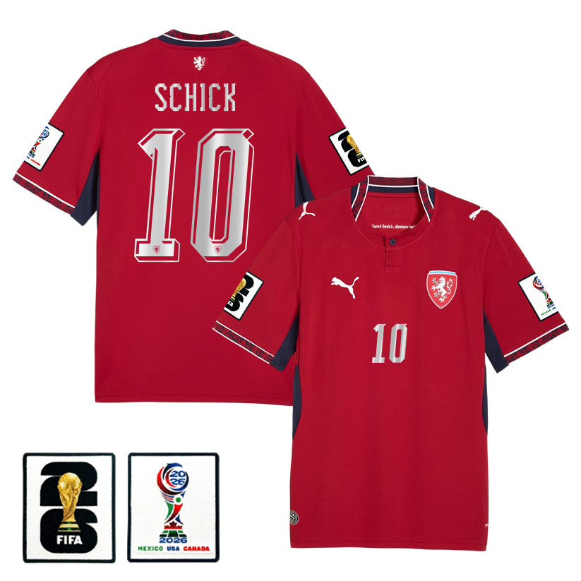 Patrik Schick 10 Czech Republic National Team 2026 Home Jersey - Red, Men - Jersey Teams