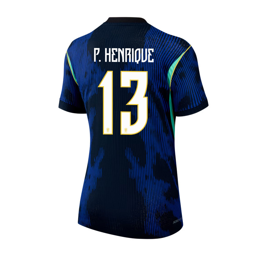 Paulo Henrique 13 Brazil National Team 2026 Women's Away Jersey - Blue - Jersey Teams