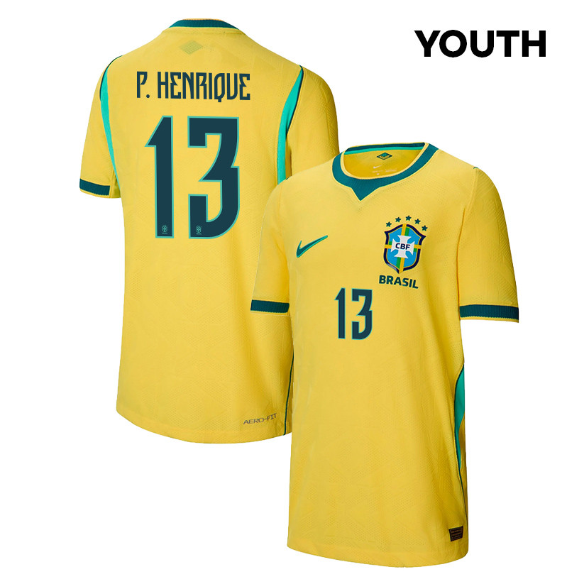 Paulo Henrique 13 Youth Brazil National Team 2026 Home Jersey - Yellow - Jersey Teams