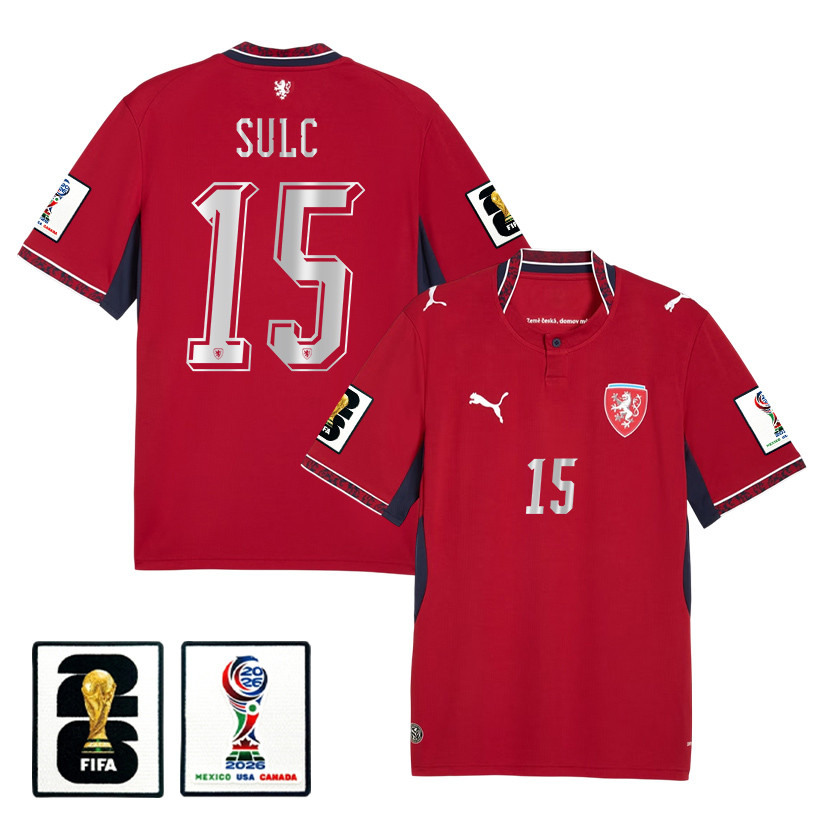 Pavel Sulc 15 Czech Republic National Team 2026 Home Jersey - Red, Men - Jersey Teams