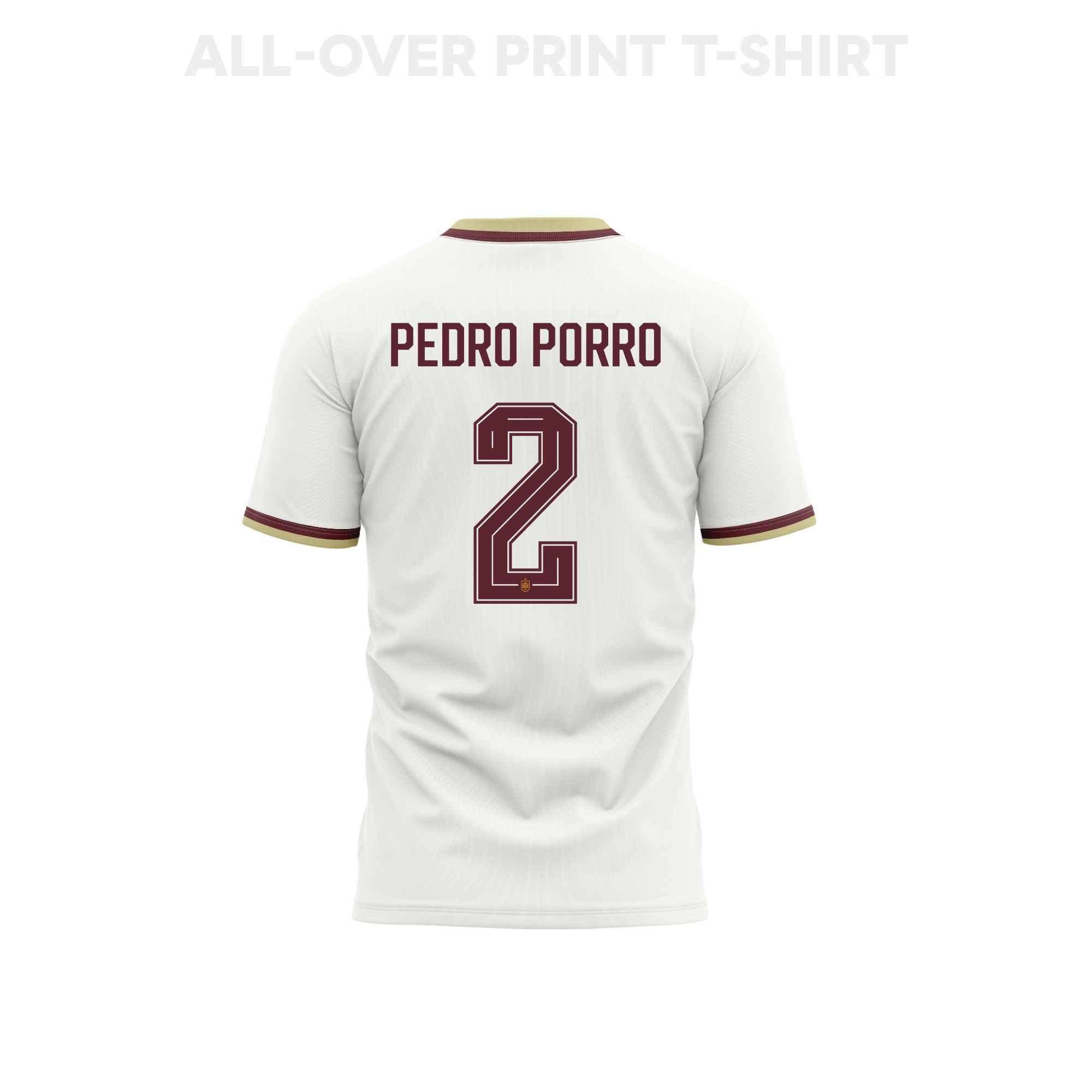 Pedro Porro 2 Spain 2026 Away 3D T-Shirt Fully Printed – Unisex, White - Jersey Teams