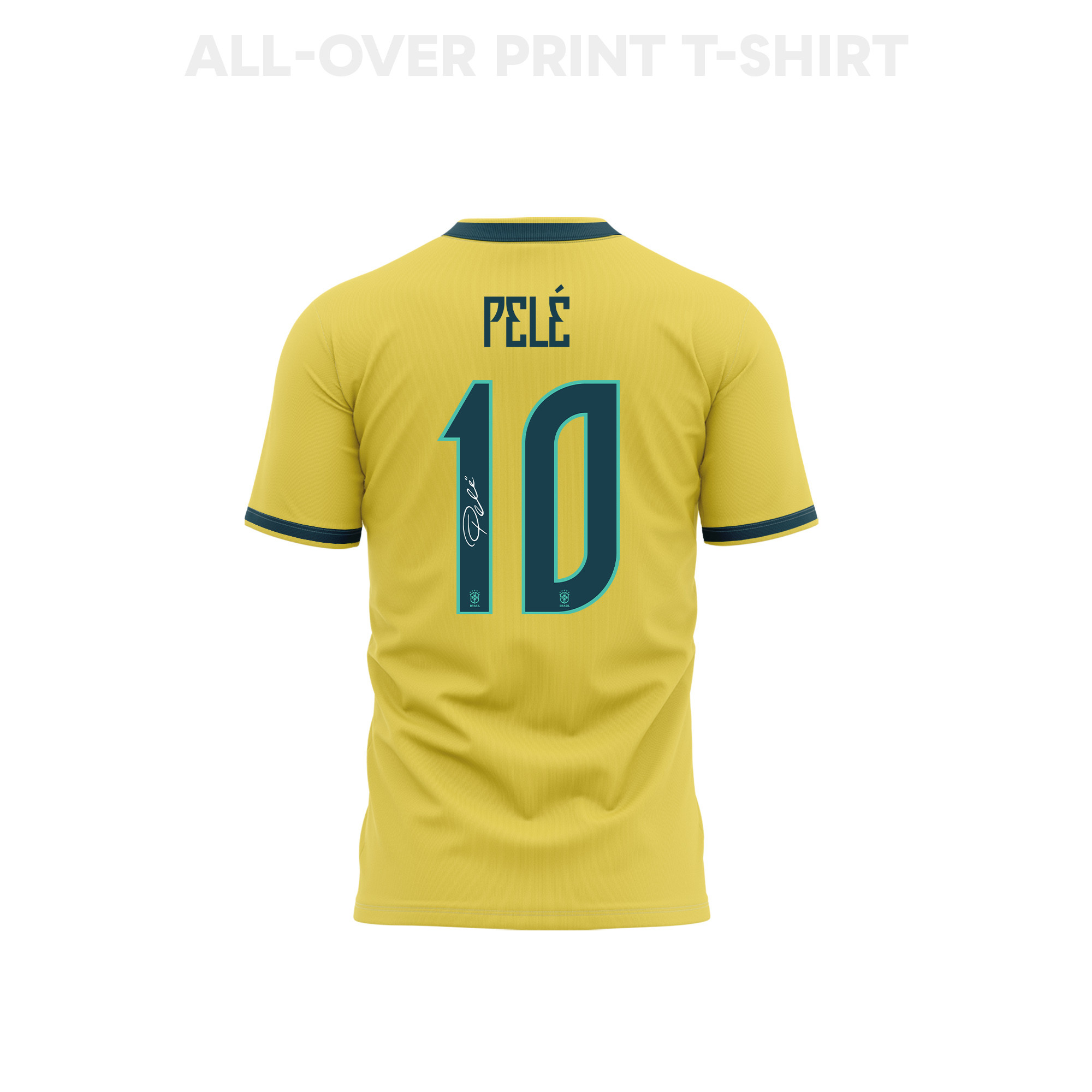 Pelé 10 Brazil 2026 Home 3D T-Shirt Fully Printed – Unisex, Yellow - Jersey Teams