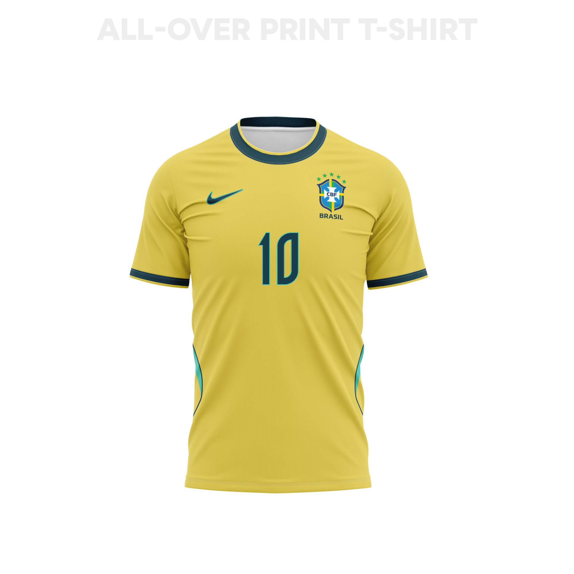 Pelé 10 Brazil 2026 Home 3D T-Shirt Fully Printed – Unisex, Yellow - Jersey Teams