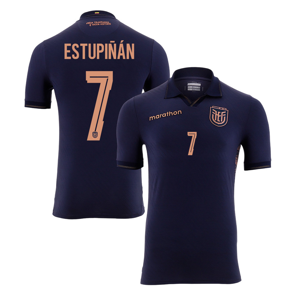 Pervis Estupiñán 7 Ecuador National Team 2026 Away Jersey - Navy, Men - Jersey Teams
