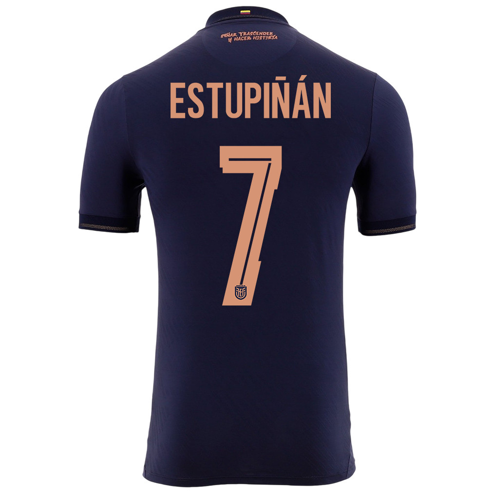 Pervis Estupiñán 7 Ecuador National Team 2026 Away Jersey - Navy, Men - Jersey Teams