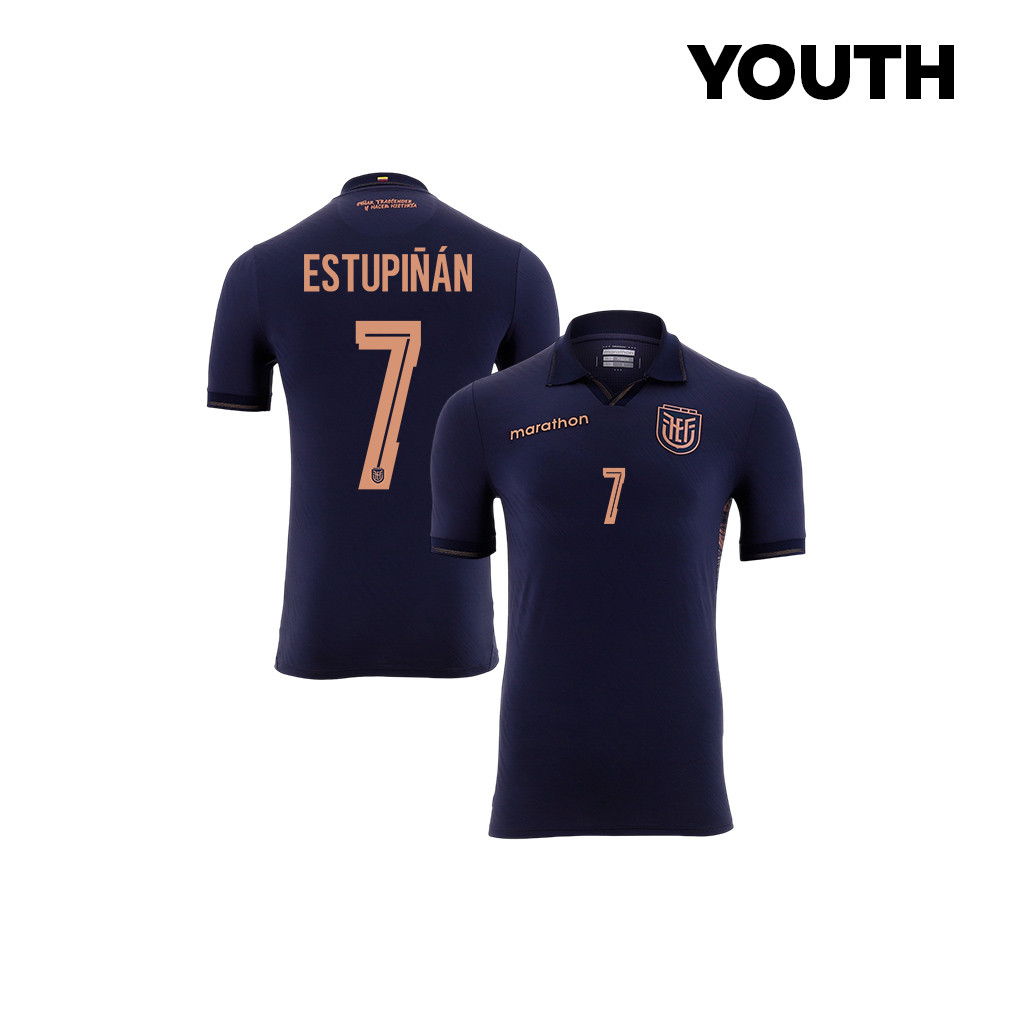 Pervis Estupiñán 7 Youth Ecuador National Team 2026 Away Jersey - Navy - Jersey Teams