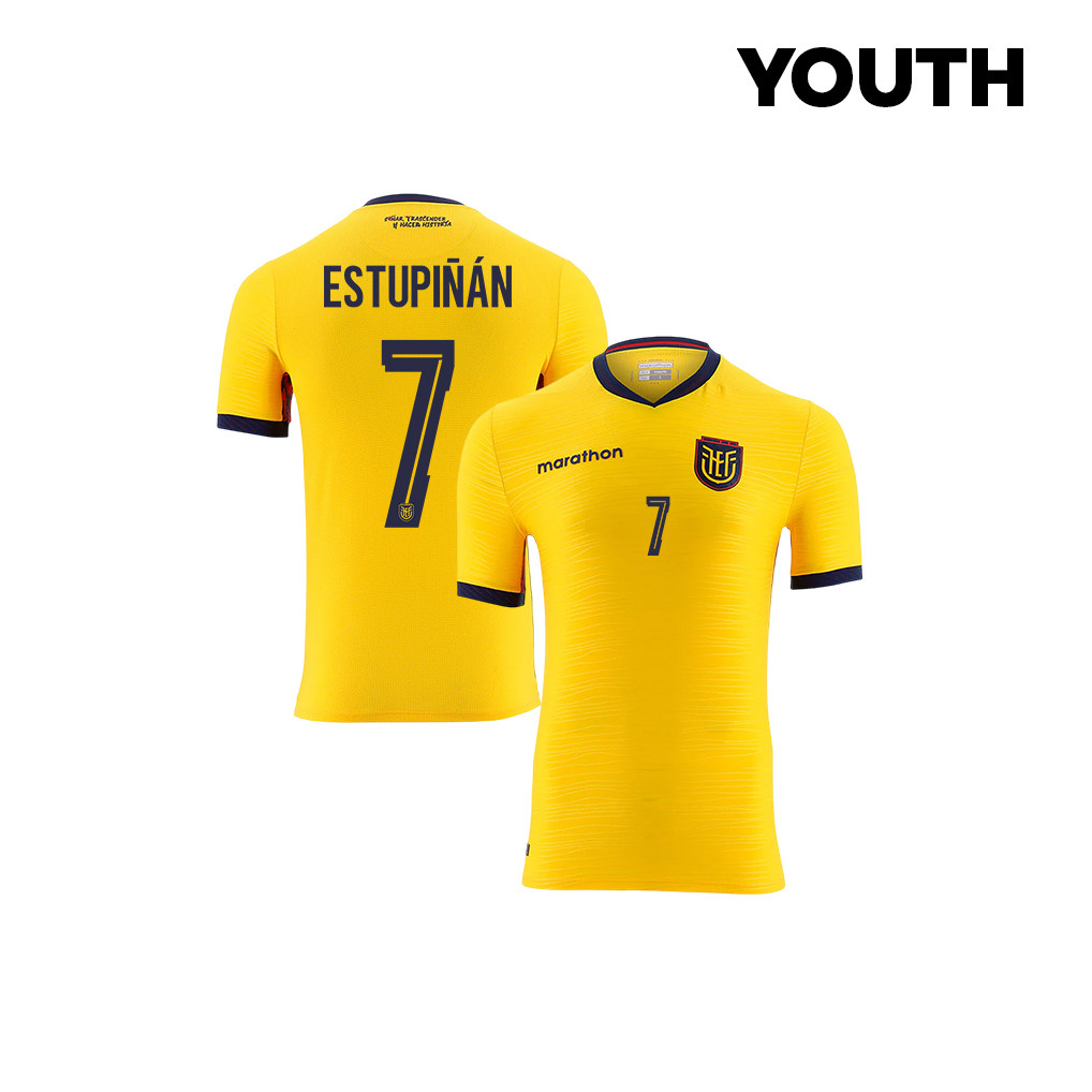 Pervis Estupiñán 7 Youth Ecuador National Team 2026 Home Jersey - Yellow - Jersey Teams