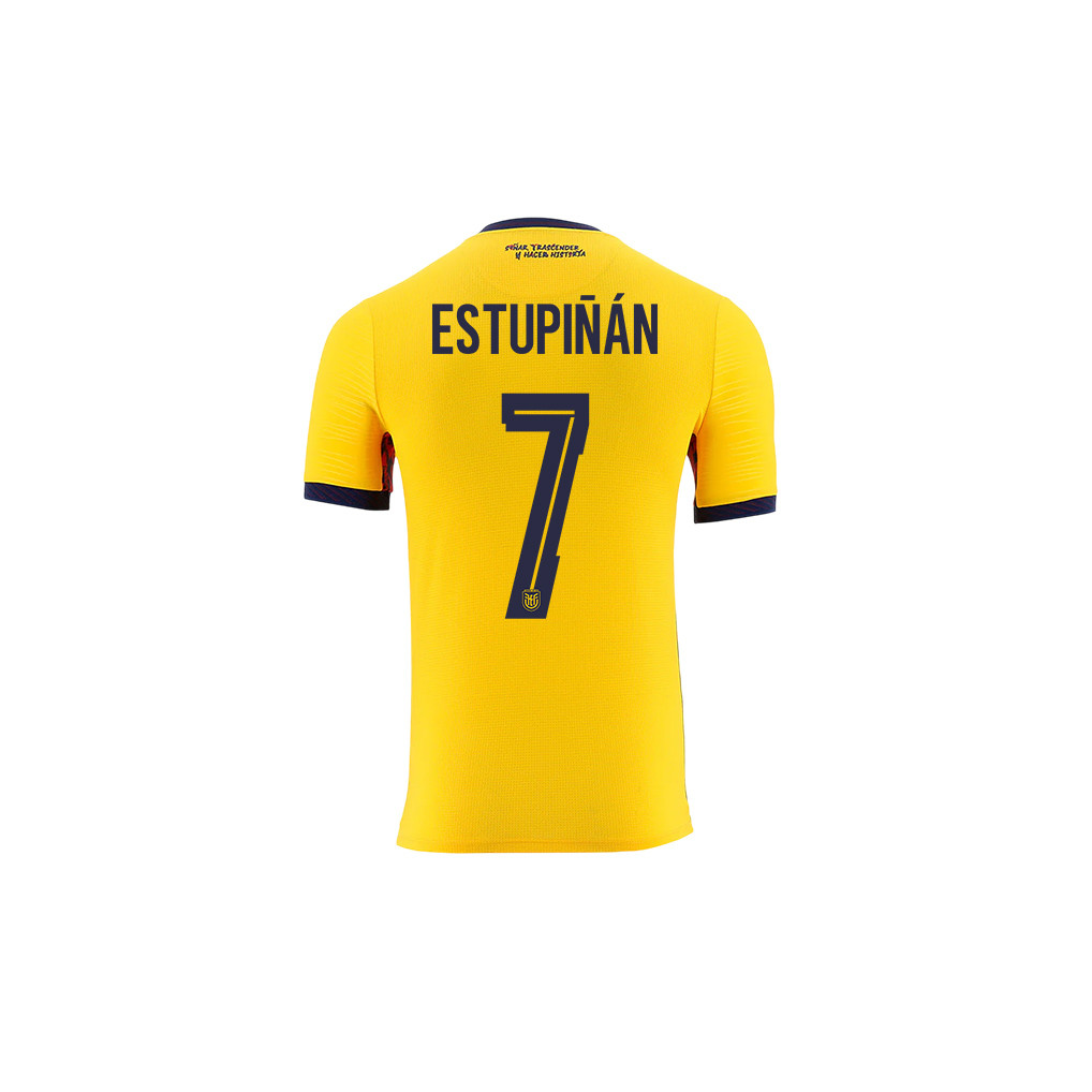 Pervis Estupiñán 7 Youth Ecuador National Team 2026 Home Jersey - Yellow - Jersey Teams