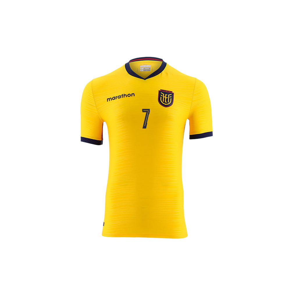 Pervis Estupiñán 7 Youth Ecuador National Team 2026 Home Jersey - Yellow - Jersey Teams