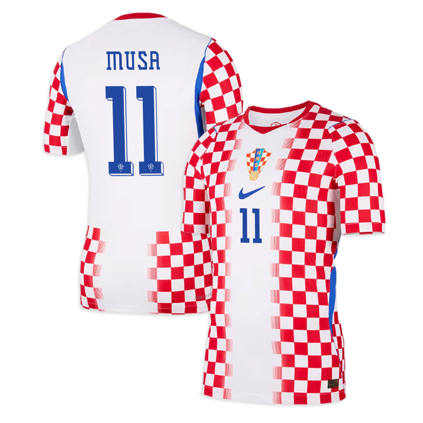 Petar Musa 11 Croatia National Team 2026 Home Jersey - Men, White/ Red - Jersey Teams