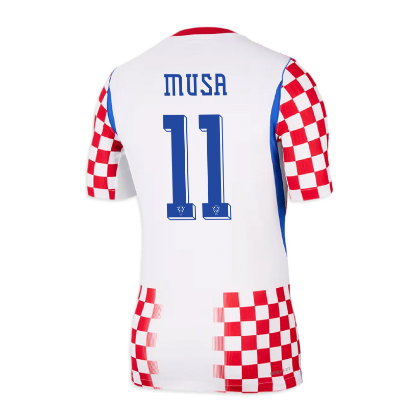Petar Musa 11 Croatia National Team 2026 x World Cup Patch Home Jersey - Men, White/ Red - Jersey Teams