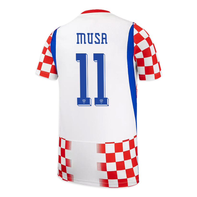 Petar Musa 11 Youth Croatia National Team 2026 Home Jersey - White/ Red - Jersey Teams